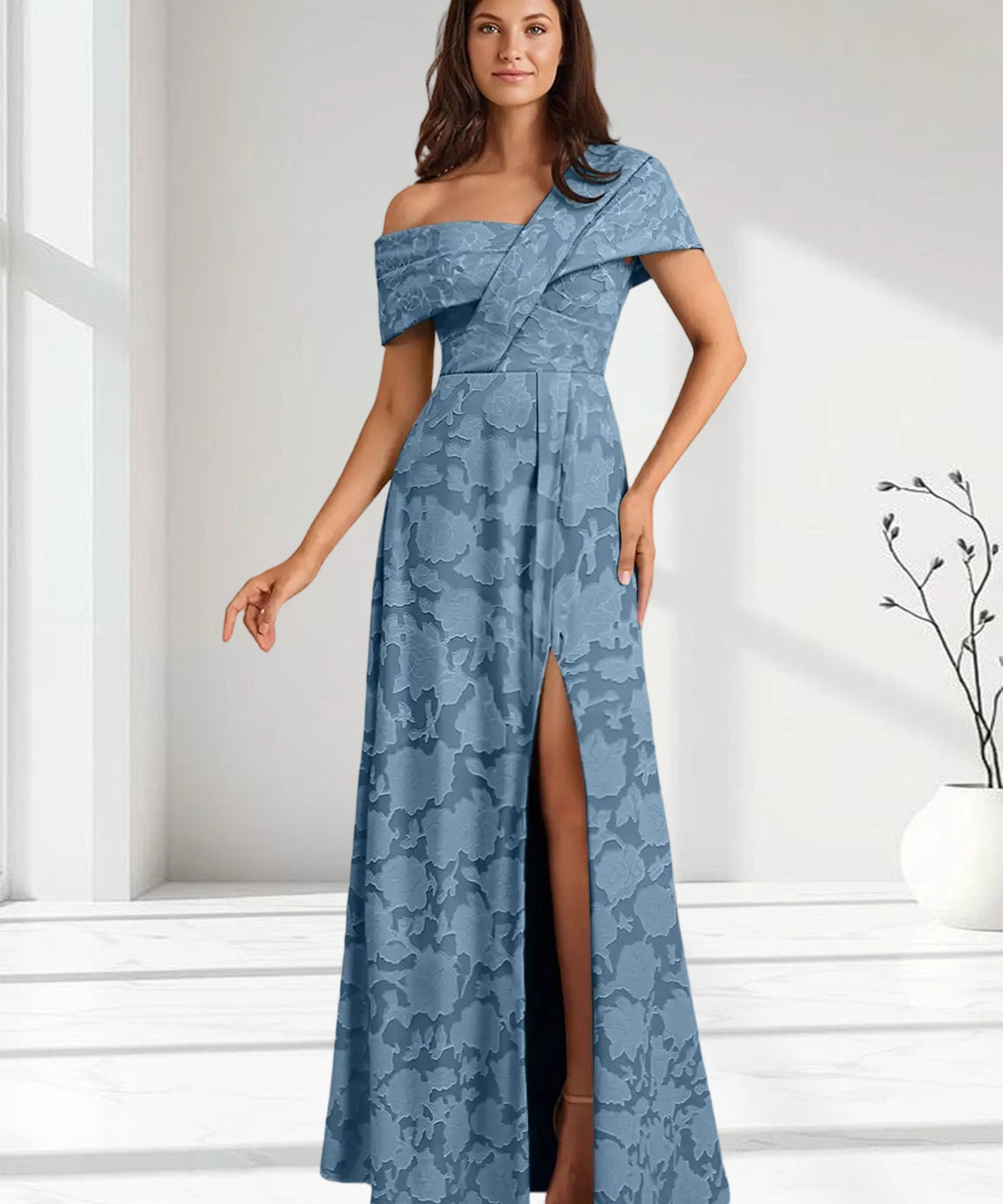 Augday Milton Milton A-Line Pleated Floral Burnout Dress