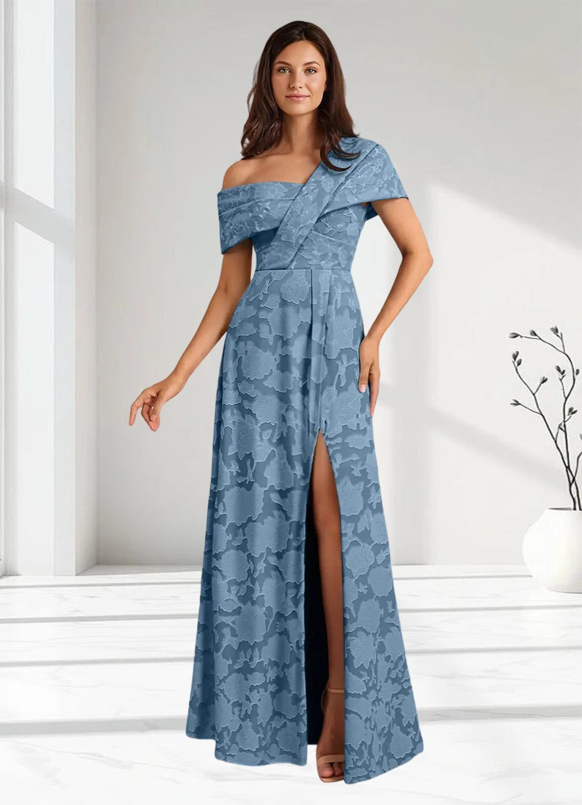 Augday Milton Milton A-Line Pleated Floral Burnout Dress