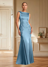 Augday Franny Sheath Lace Stretch Satin Dress