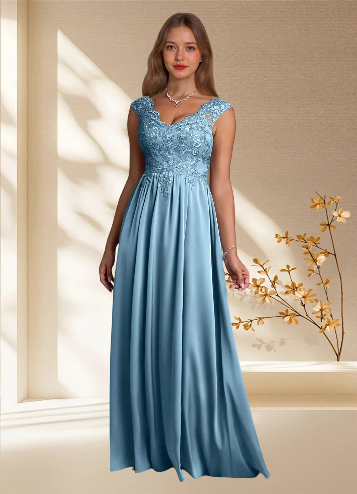 Augday Amethyst A-Line Lace Dress