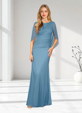 Augday Belladonna Mermaid Scoop Pleated Mesh Dress