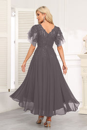 Augday Chiffon Lace Sequins Mother of the Bridesmaid Dresses