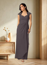 Augday Birdie A-Line Queen Anne Sequins Chiffon Dress