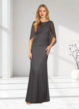 Augday Belladonna Mermaid Scoop Pleated Mesh Dress