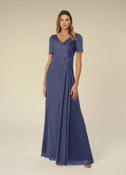 Augday Bessie A-Line Pleated Mesh Dress