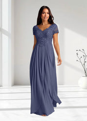 Augday Dunja A-Line V-Neck Lace Chiffon Dress