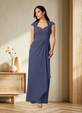 Augday Birdie A-Line Queen Anne Sequins Chiffon Dress