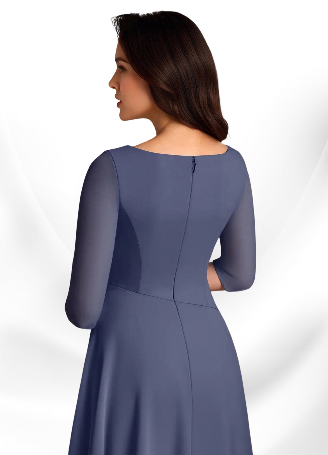 Augay Durant A-Line Pleated Chiffon Dress