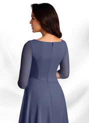Augay Durant A-Line Pleated Chiffon Dress