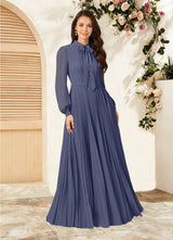 Augday Adellah A-Line Pleated Chiffon Dress