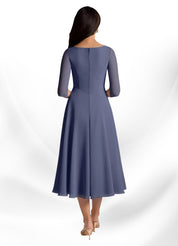 Augay Durant A-Line Pleated Chiffon Dress
