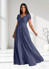 Augday Dunja A-Line V-Neck Lace Chiffon Dress