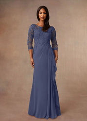 Augday Calanthe A-Line Scoop Chiffon Dress