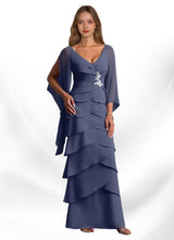 Augday Arabinda Sheath Ruched Chiffon Dress