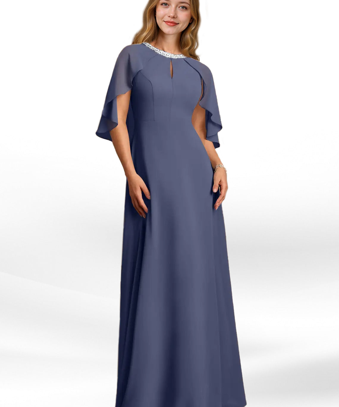 Augday Winnifred A-Line Beaded Chiffon Dress