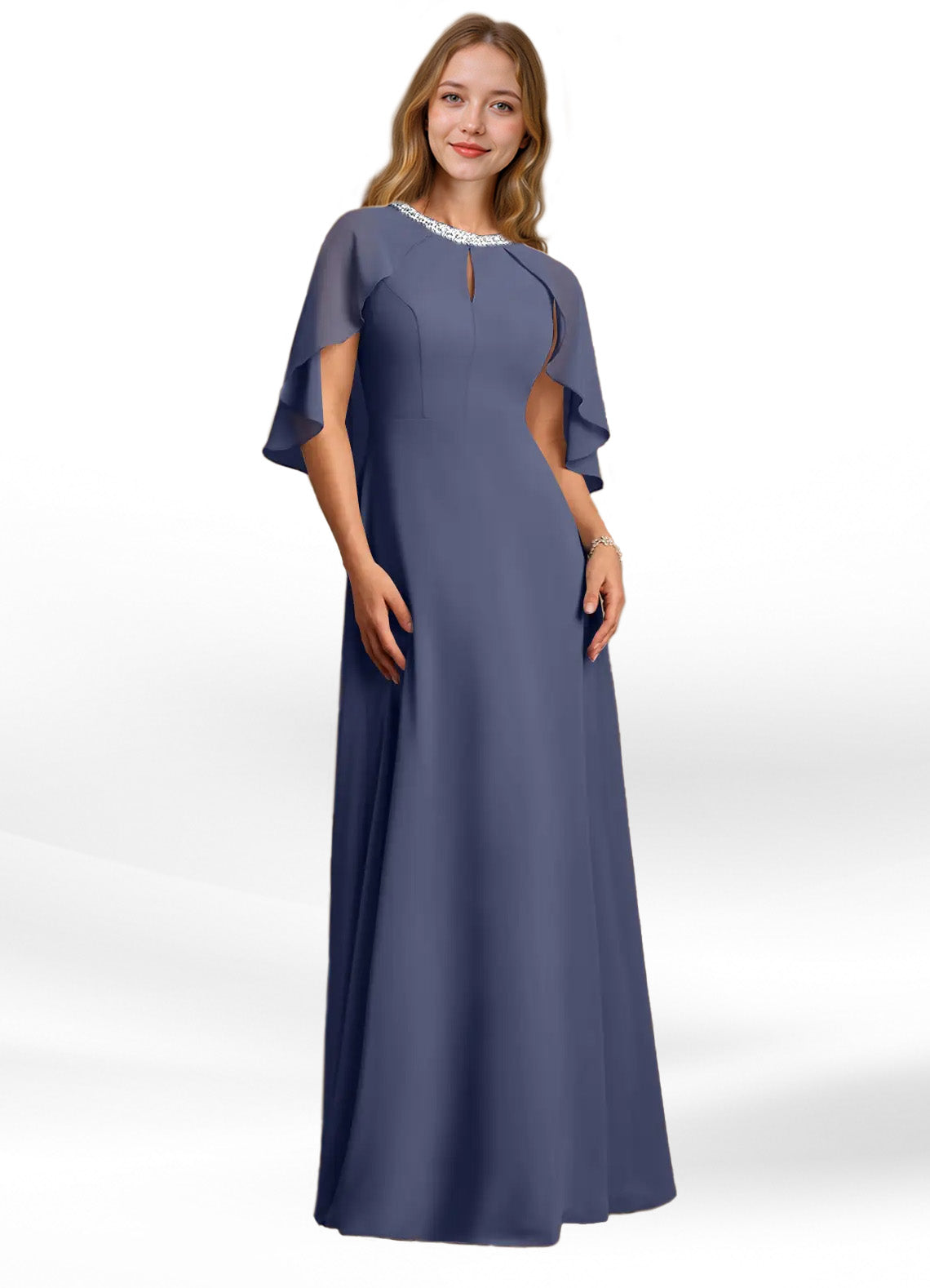 Augday Winnifred A-Line Beaded Chiffon Dress