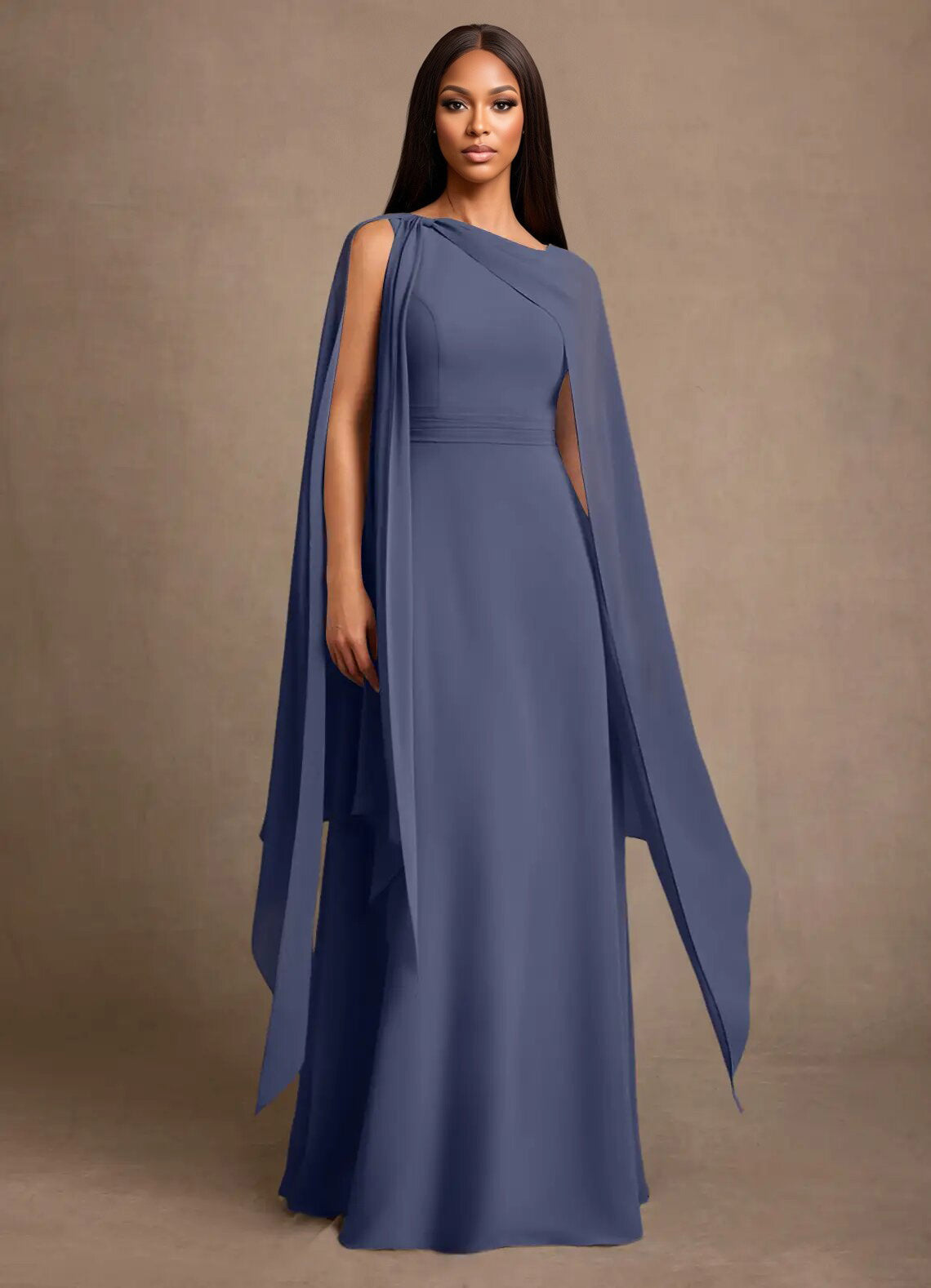Augday Liddie A-Line Pleated Chiffon Dress