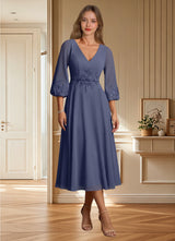 Augday Ana A-Line Lace Chiffon Dress