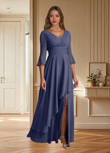 Augday Eire A-Line Pleated Chiffon Dress