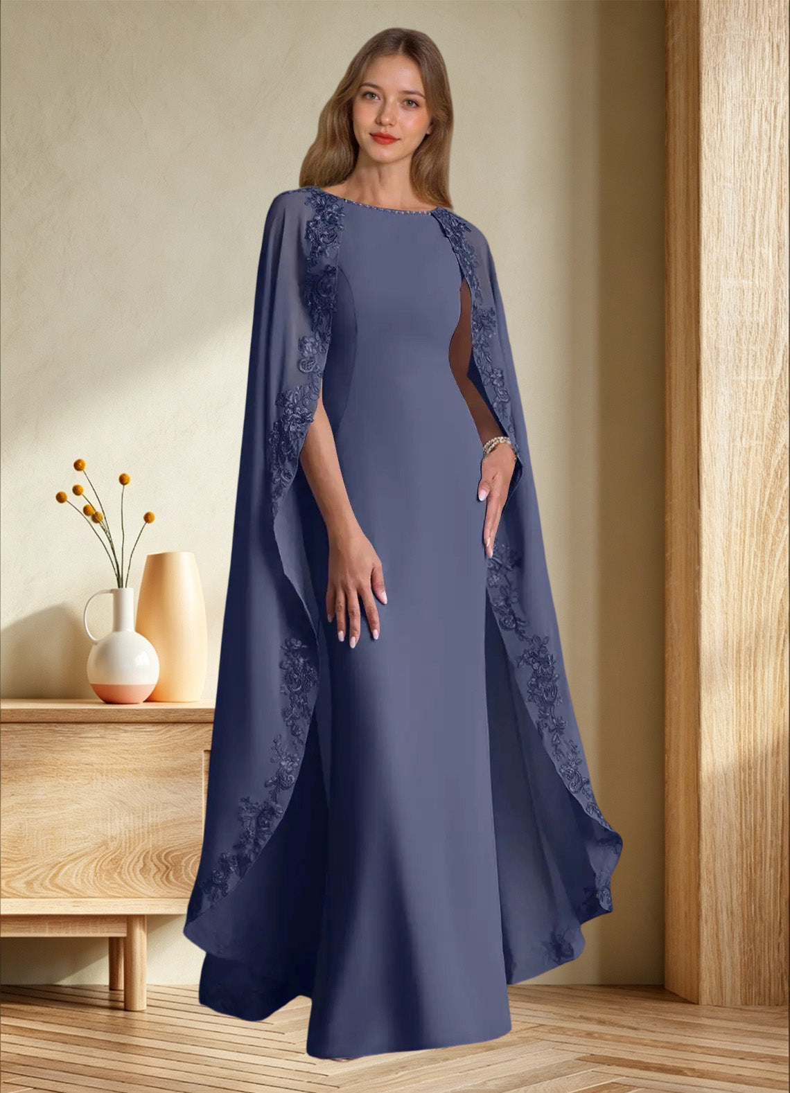 Augday Artemisia Sheath Lace Chiffon Dress