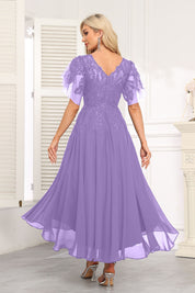 Augday Chiffon Lace Sequins Mother of the Bridesmaid Dresses