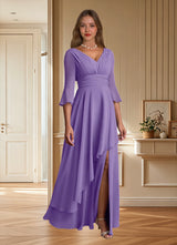 Augday Eire A-Line Pleated Chiffon Dress