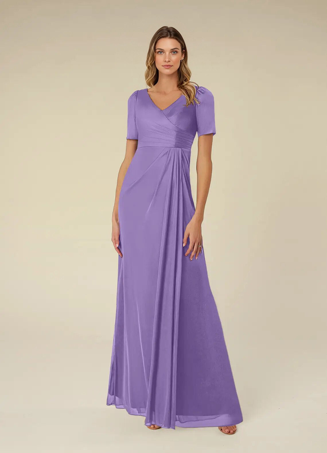 Augday Bessie A-Line Pleated Mesh Dress