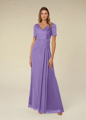 Augday Bessie A-Line Pleated Mesh Dress