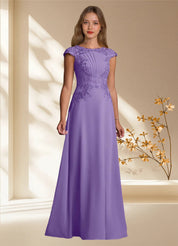 Augday Christi A-Line Lace Chiffon Dress