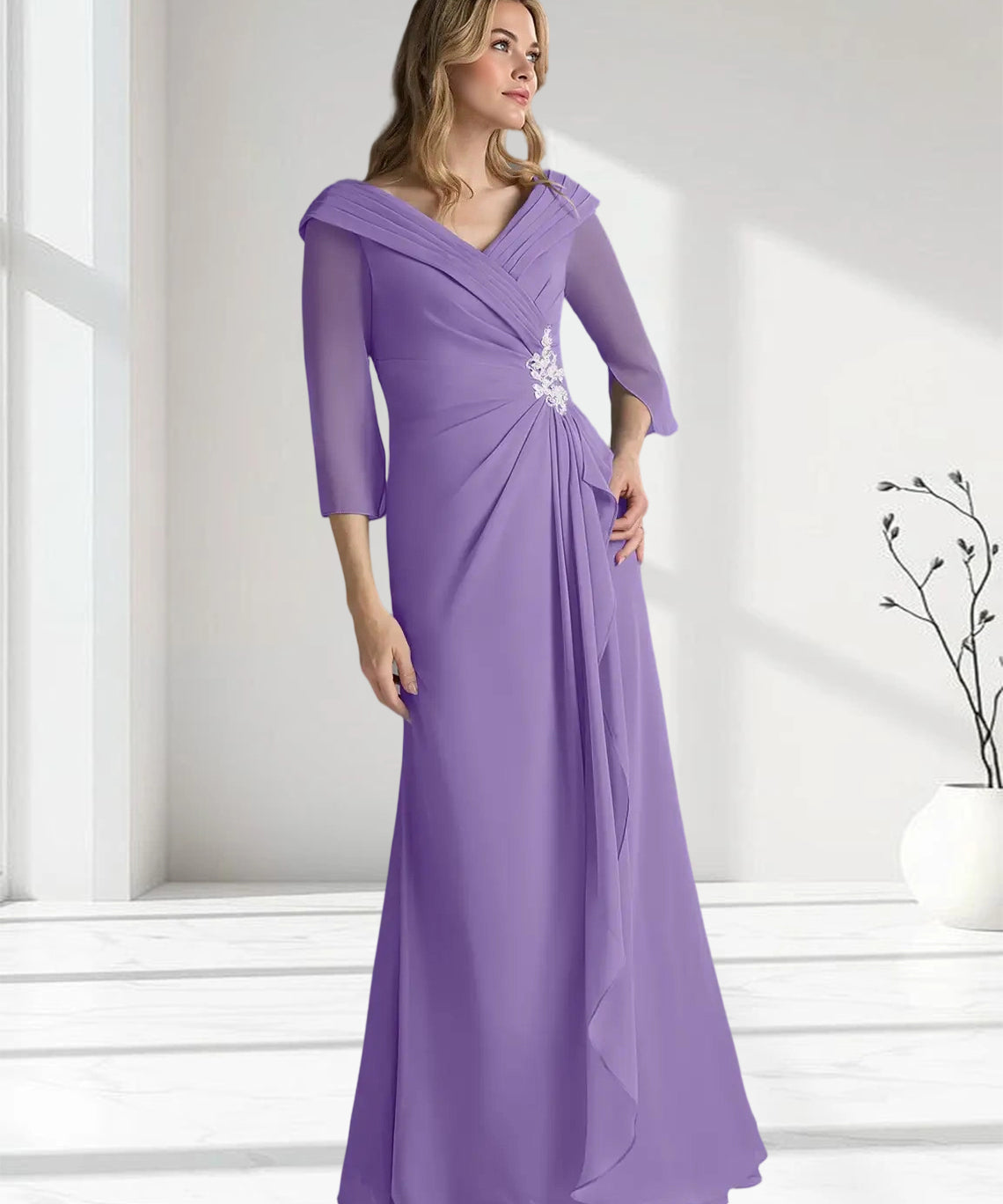 Augday Jaycee A-Line Chiffon Dress