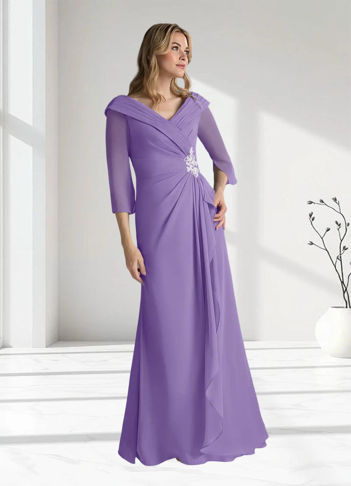 Augday Jaycee A-Line Chiffon Dress