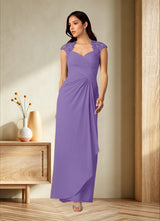 Augday Birdie A-Line Queen Anne Sequins Chiffon Dress