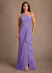 Augday Floy Sheath One Shoulder Chiffon Dress