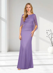 Augday Belladonna Mermaid Scoop Pleated Mesh Dress