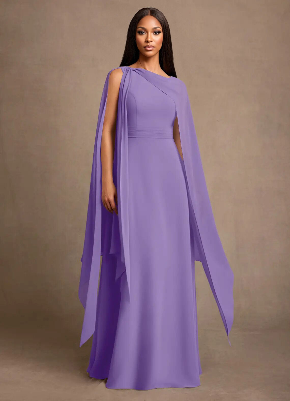 Augday Liddie A-Line Pleated Chiffon Dress