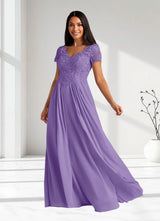 Augday Dunja A-Line V-Neck Lace Chiffon Dress