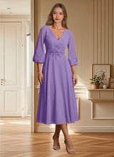 Augday Ana A-Line Lace Chiffon Dress