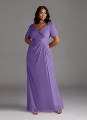 Augday Bessie A-Line Pleated Mesh Dress Plus Size
