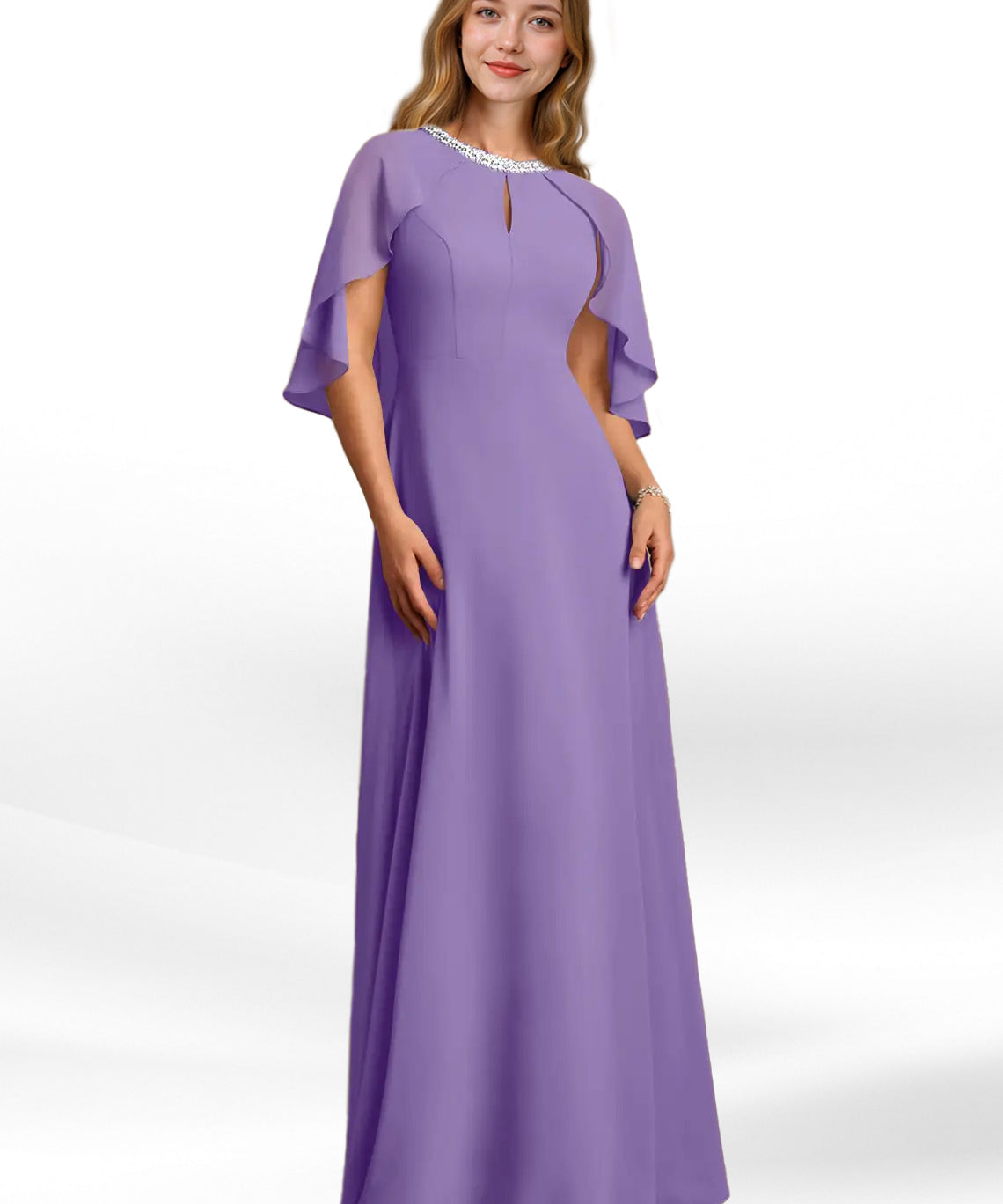 Augday Winnifred A-Line Beaded Chiffon Dress
