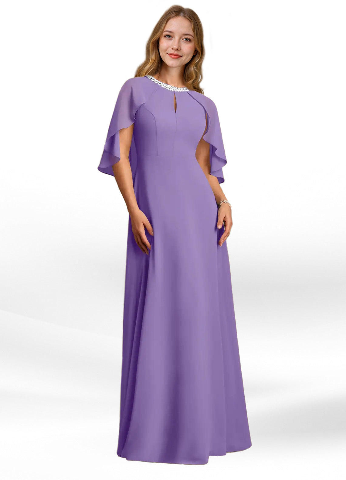 Augday Winnifred A-Line Beaded Chiffon Dress
