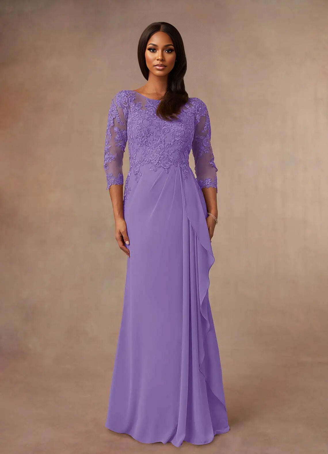 Augday Calanthe A-Line Scoop Chiffon Dress