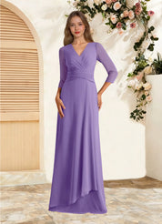 Augday Mayfield A-Line Pleated Chiffon Dress