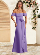 Augday Amherst A-Line Off the Shoulder Chiffon Dress