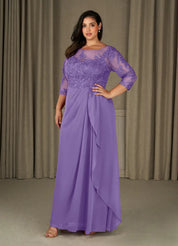 Augday Calanthe A-Line Scoop Chiffon Dress Plus Size