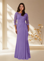 Augday Calanthe A-Line Scoop Chiffon Dress