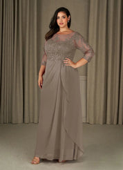 Augday Calanthe A-Line Scoop Chiffon Dress Plus Size