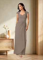 Augday Birdie A-Line Queen Anne Sequins Chiffon Dress