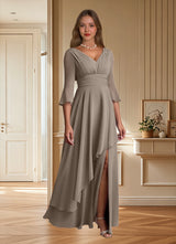 Augday Eire A-Line Pleated Chiffon Dress