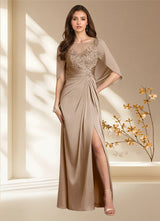 Augday Hera A-Line Lace Stretch Satin Dress