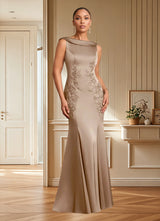 Augday Franny Sheath Lace Stretch Satin Dress